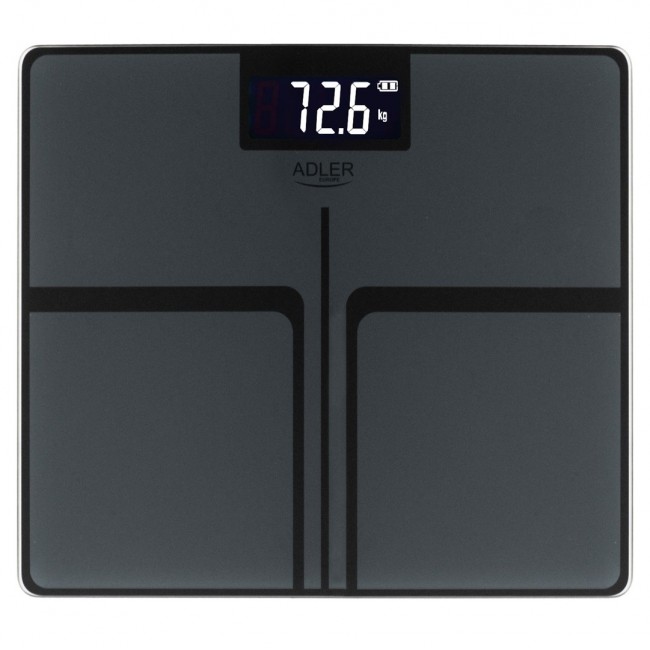 Bathroom scale ADLER AD 8194s STRIPES rechargeable USB-C Black
