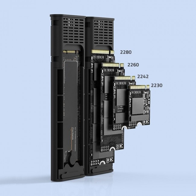 Qoltec Enclosure | M.2 SSD tray | SATA | NVMe | USB-C | DUAL 2 x 2TB