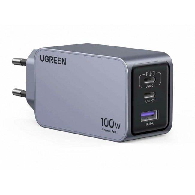 Ugreen Nexode Pro EU 3-Port GaN PD Fast Charger With USB-C Cable Universal Black, Grey AC Fast charging Indoor Ugreen Nexode Pro EU 3-Port GaN PD Fast Charger With USB-C Cable Universal Black, Grey AC Fast charging Indoor