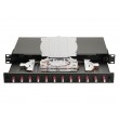 Equip 12-Port Fiber Optic Splice Box, LC Duplex,OM4, 1U, Equipped, Black