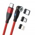 RealPower Magnetic cable 100 Watt,1m,rot mit Adaptern