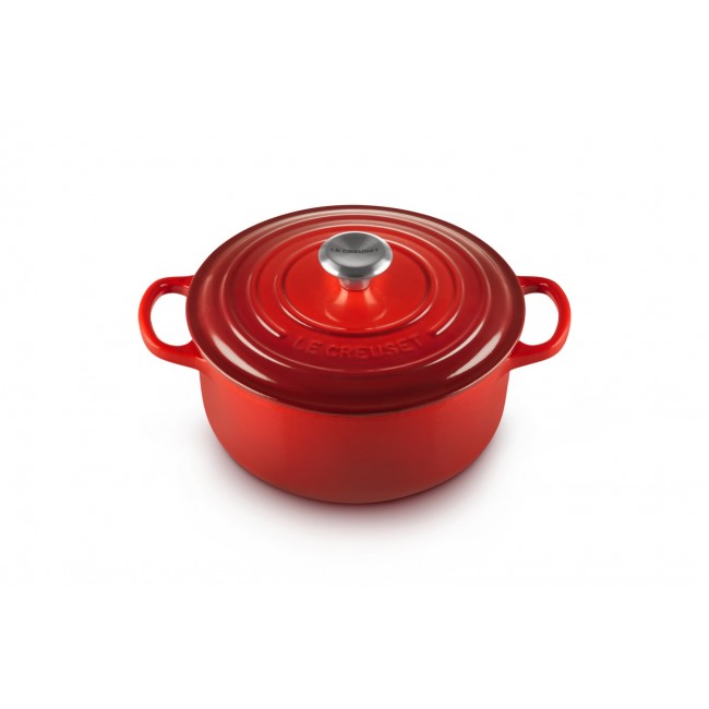Le Creuset Round Roaster, Cherry, 22cm Le Creuset Round Roaster, Cherry, 22cm
