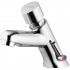 Timed washbasin mixer with temperature control