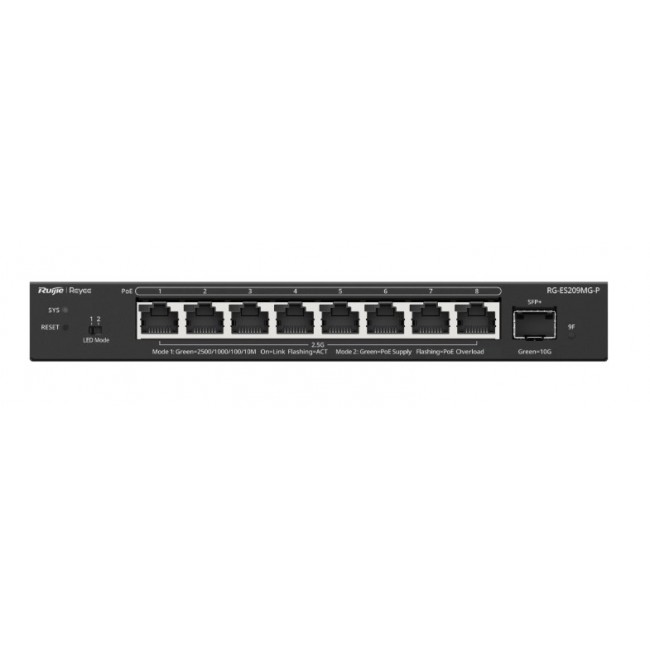 Ruijie Networks RG-ES209MG-P network switch Managed L2 2.5G Ethernet (100/1000/2500) Power over Ethernet (PoE) Black