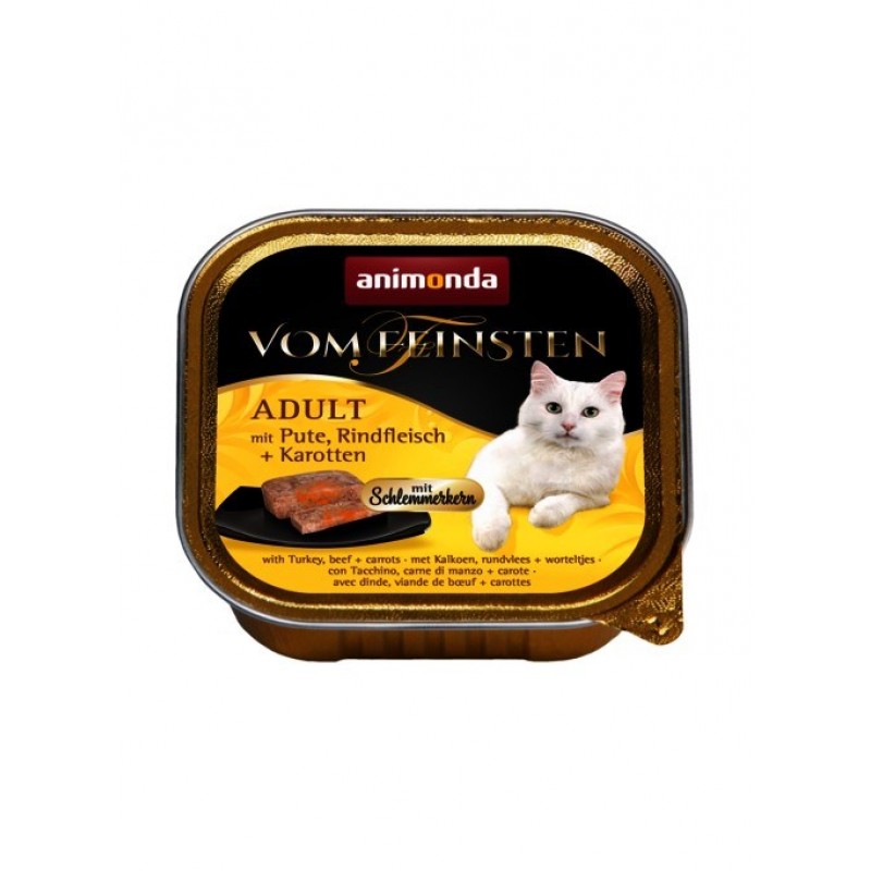 ANIMONDA Vom Feinsten Adult Turkey, beef and carrots - wet cat food - 100g