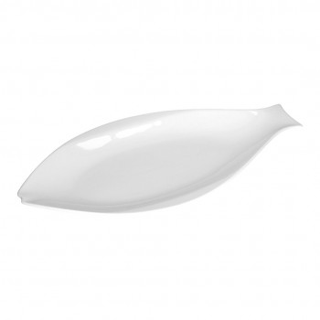 Elba Fish Serving Tray - White, 41.5 cm