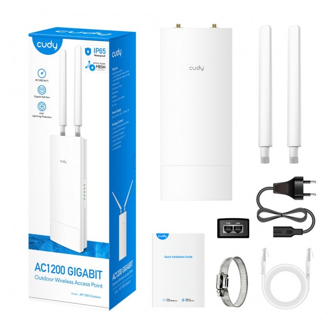 Cudy AP1300 Outdoor 867 Mbit/s White Power over Ethernet (PoE) Cudy AP1300 Outdoor 867 Mbit/s White Power over Ethernet (PoE)