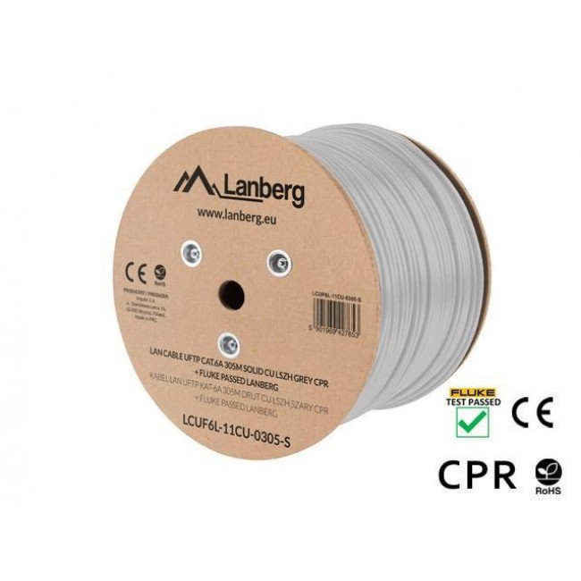 Lanberg LCUF6L-11CU-0305-S networking cable Grey 305 m Cat6a U/FTP (STP) Lanberg LCUF6L-11CU-0305-S networking cable Grey 305 m Cat6a U/FTP (STP)