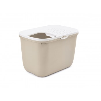 SAVIC Hop Coffee Brown with White Lid Cat Litter Tray 58.5x39x39.5 cm 1 pc.