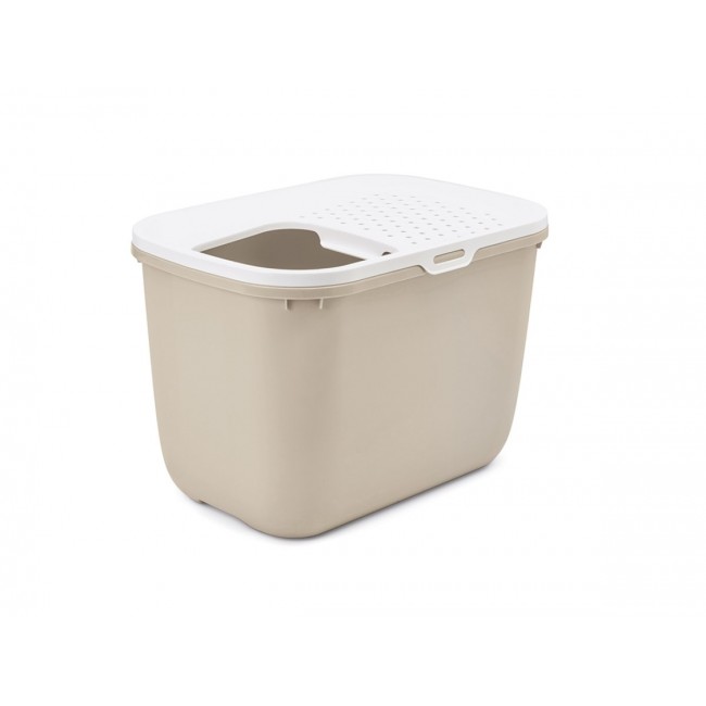 SAVIC Hop Coffee Brown with White Lid Cat Litter Tray 58.5x39x39.5 cm 1 pc. SAVIC Hop Coffee Brown with White Lid Cat Litter Tray 58.5x39x39.5 cm 1 pc.