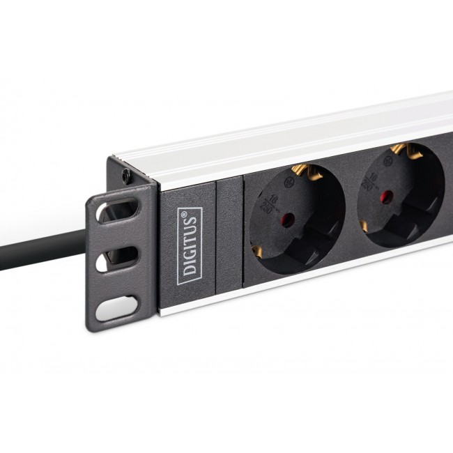 Digitus DN-95440 power distribution unit (PDU) 9 AC outlet(s) 1U Black, Silver