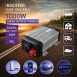Qoltec Przetwornica napięcia Pure Sine Wave | 12V na 230V | 500/1000W | LCD | USB | USB-C | Kompatibilno z LiFePo4 GEL AGM