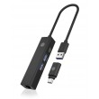 ICY BOX IB-HUB1439-LAN Wired USB 3.2 Gen 1 (3.1 Gen 1) Type-A Black