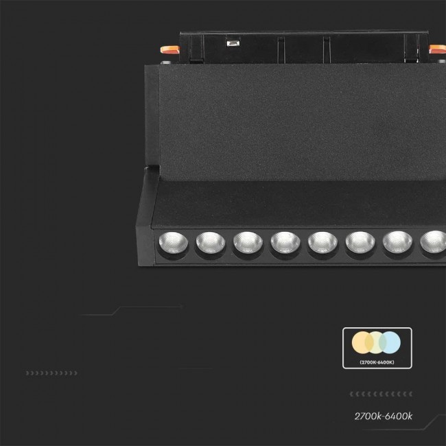 Rail luminaire 48V V-TAC 10W LED SMART WiFi TRACKLIGHT 3in1 Black VT-3610 2700K-6400K 900lm Rail luminaire 48V V-TAC 10W LED SMART WiFi TRACKLIGHT 3in1 Black VT-3610 2700K-6400K 900lm