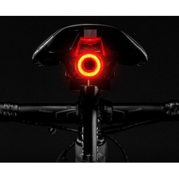 Rockbros Q5 black rear bicycle light with intelligent STOP system