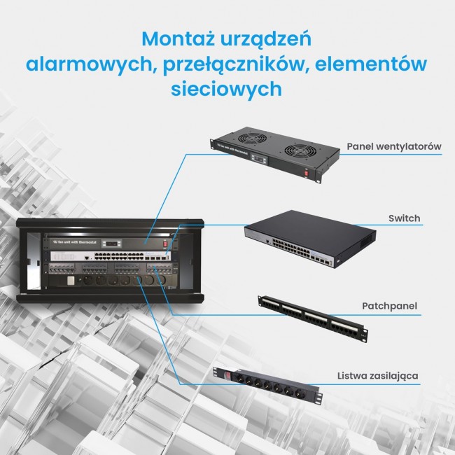 Extralink Rackmount cabinet 4U 600x450 Black wall mounted