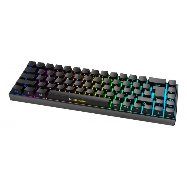 Deltaco Gaming GAM-100-DE keyboard USB + RF Wireless + Bluetooth QWERTZ German Black