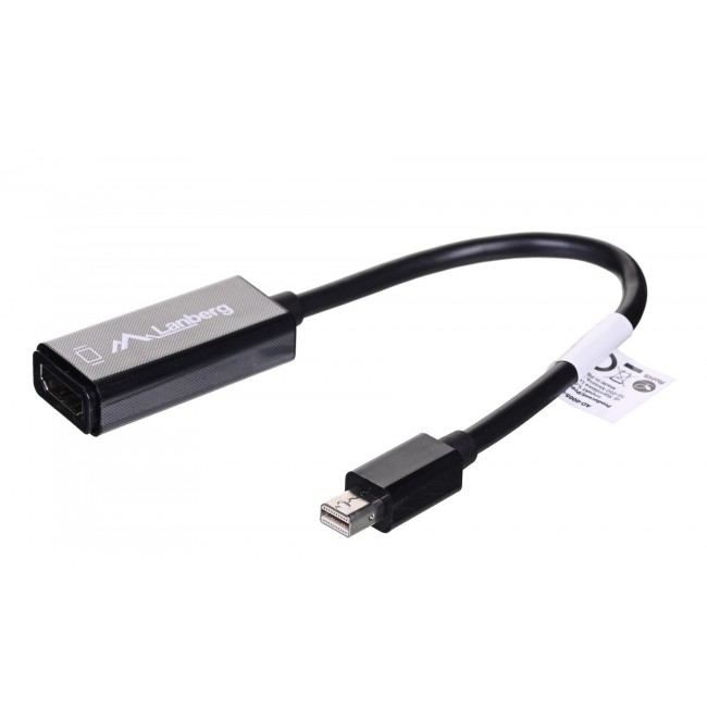 Lanberg AD-0005-BK video cable adapter 0.2 m Mini DisplayPort HDMI Type A (Standard) Black