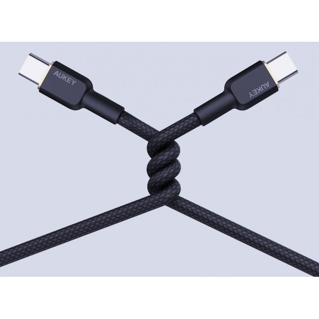 AUKEY CB-NCC1 USB-C Type-C Power Delivery PD 60W 3A 1m Nylon Black AUKEY CB-NCC1 USB-C Type-C Power Delivery PD 60W 3A 1m Nylon Black
