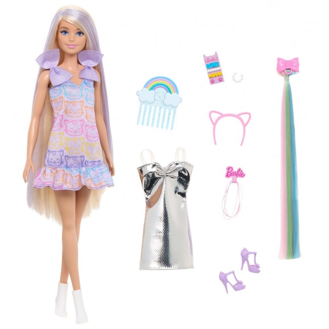 Barbie Fun & Fancy Doll & Accessories, Blonde Fashion Doll with Extra-Long Hair & 2 Looks Barbie Fun & Fancy Doll & Accessories, Blonde Fashion Doll with Extra-Long Hair & 2 Looks