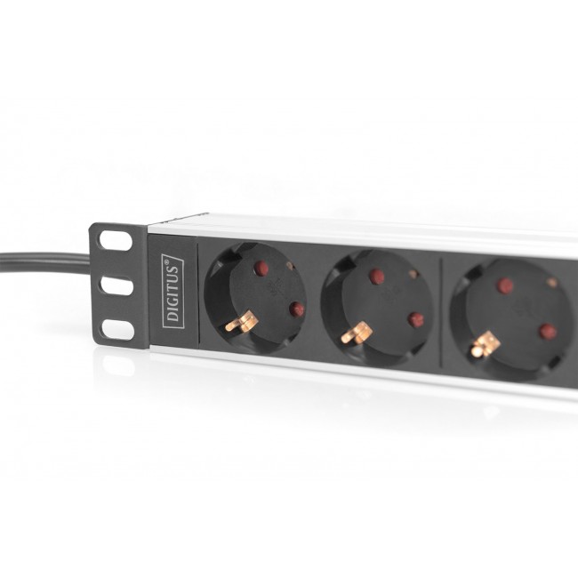 Digitus 10 Socket Strip with Aluminum Profile, 4-way safety sockets Digitus 10 Socket Strip with Aluminum Profile, 4-way safety sockets
