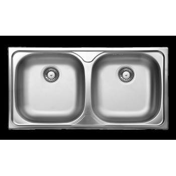 2-bowl steel sink