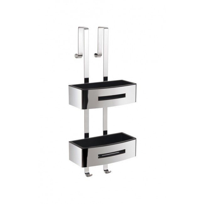 POSEIDON SHWR BASKET RECTANG POLISH/BLK