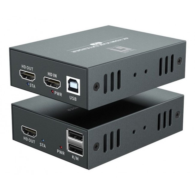 LevelOne HVE-8111 AV extender AV transmitter & receiver Black