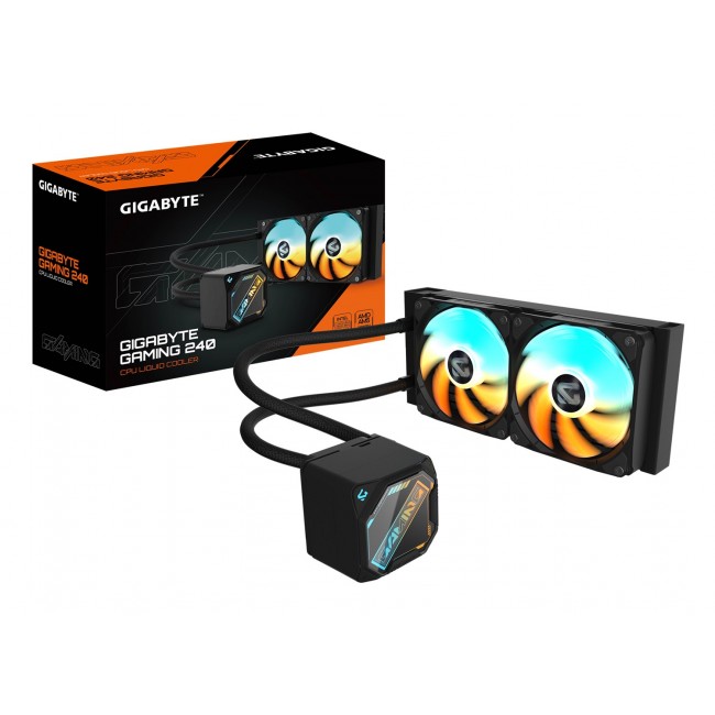 GIGABYTE GAMING 240 Liquid CPU Cooler- 2x120mm ARGB Fans, slide-in interlocking mechanism, DAISY-CHAIN, Intel LGA 1851 and AMD AM5 Compatible GIGABYTE GAMING 240 Liquid CPU Cooler- 2x120mm ARGB Fans, slide-in interlocking mechanism, DAISY-CHAIN, Intel LGA 1851 and AMD AM5 Compatible