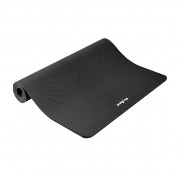 Mata gimnastyczna do wicze joga, pilates, fitness, 190x115cm, grubo 2cm, materia NBR, czarna, REBEL ACTIVE
