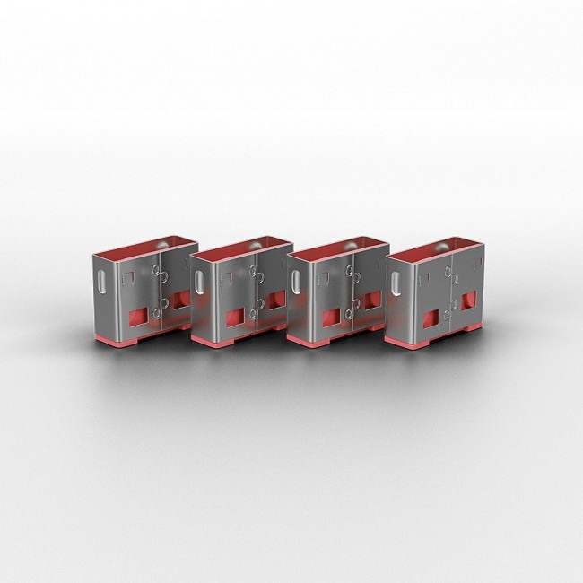 Lindy USB Port Blocker - Pack of 4, Colour Code: Pink