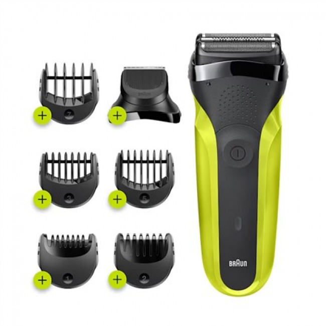 Braun Series 3 Shave&Style 300BT Electric Shaver, Razor for Men, Black/Volt Green