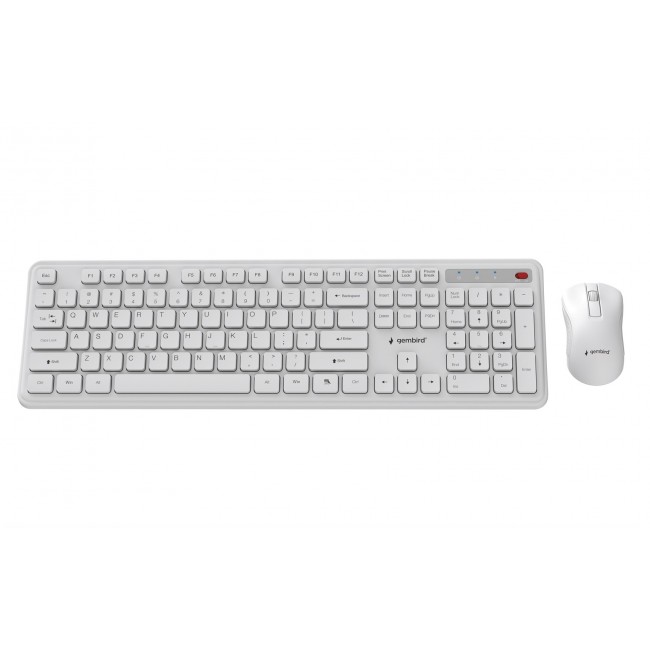 Gembird KBS-WPS-01 Slim Pro Business wireless desktop set, white, US layout