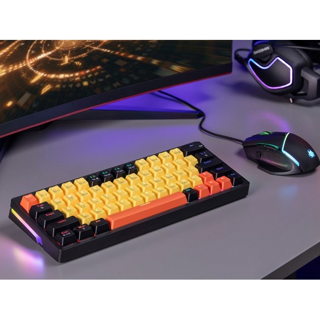 Tracer EVO2 keyboard Gaming USB + RF Wireless + Bluetooth QWERTY English Black, Orange, Yellow