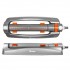 Oscillating sprinkler with adj. width, metal