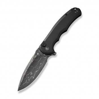 Knife CIVIVI Button Lock Alu Black Damascus