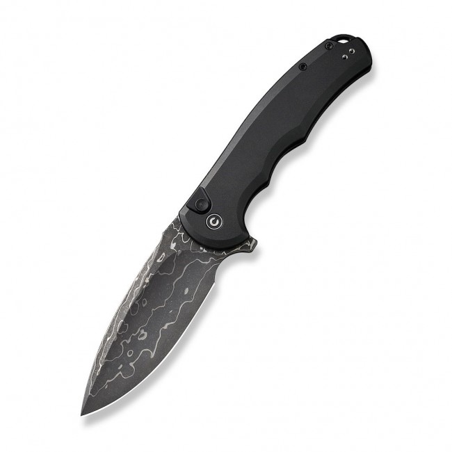Knife CIVIVI Button Lock Alu Black Damascus