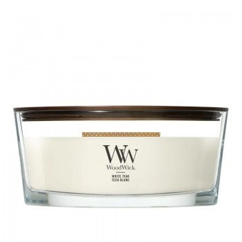 Scented Candle, Ellipse WOODWICK White Teak, 1 piece