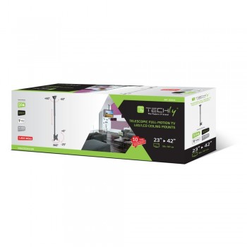 Techly Telescopic Ceiling Support up to 1.6m LED TV LCD 23-42