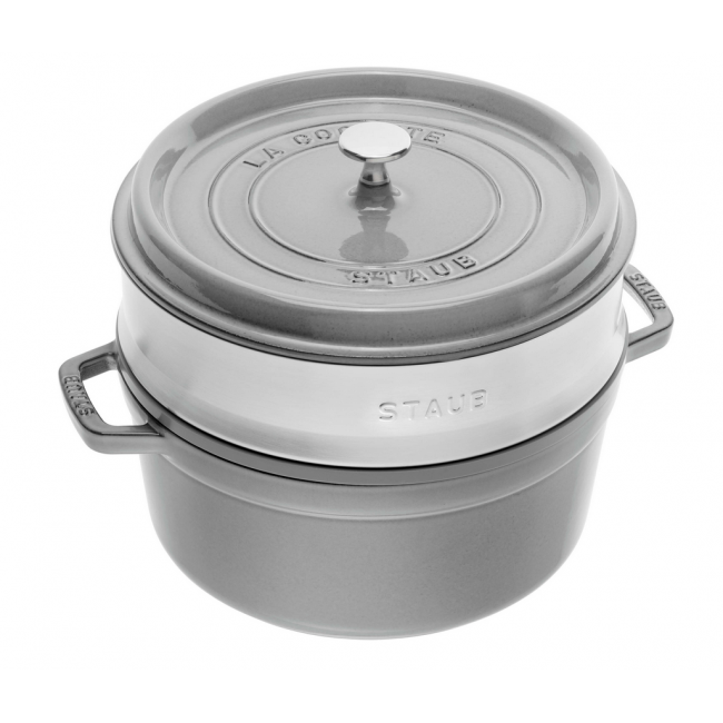 STAUB La Cocotte cast iron round pot with insert 40508-819-0 - 3.8 ltr. graphite STAUB La Cocotte cast iron round pot with insert 40508-819-0 - 3.8 ltr. graphite