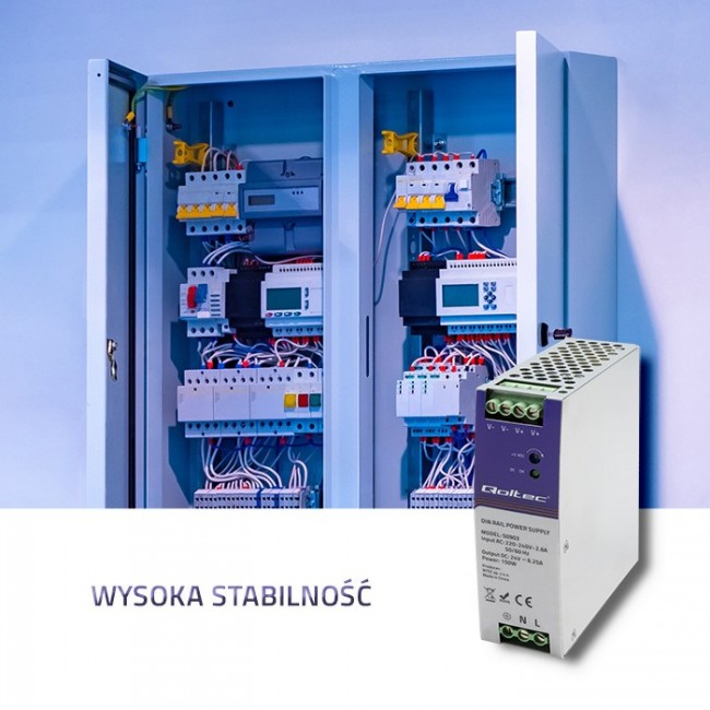 Qoltec 50903 Industrial DIN rail power supply | 150W | 24V | 6.25A Qoltec 50903 Industrial DIN rail power supply | 150W | 24V | 6.25A
