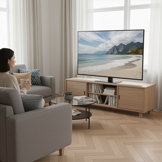 Maclean universal TV stand, for RTV cabinet, stand, max. 40kg, max. VESA 400x400, height and angle adjustment, for 32-65 Maclean universal TV stand, for RTV cabinet, stand, max. 40kg, max. VESA 400x400, height and angle adjustment, for 32-65