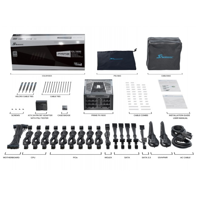 Seasonic ATX3-PRIME-PX-1600 power supply unit 1600 W 20+4 pin ATX ATX Black