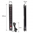 Maclean MCE11 power extension 1.5 m 8 AC outlet(s) Indoor Black