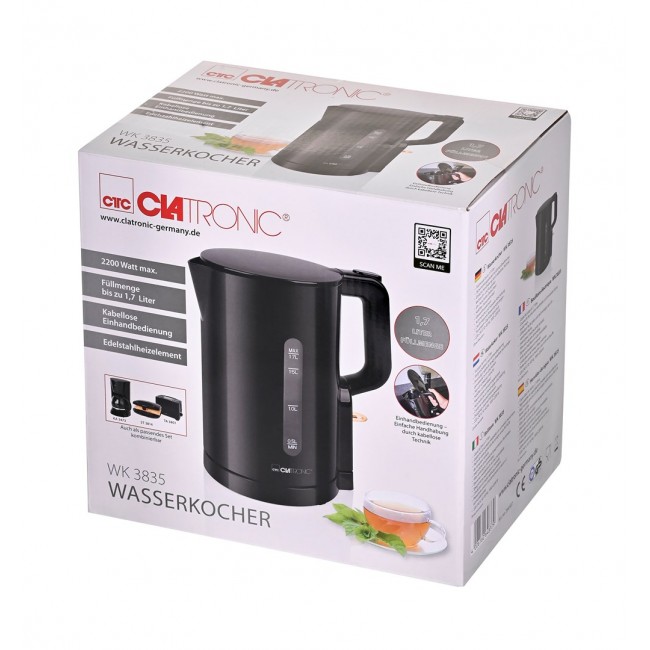 Clatronic WK 3835 electric kettle 1.7 L 2200 W Black