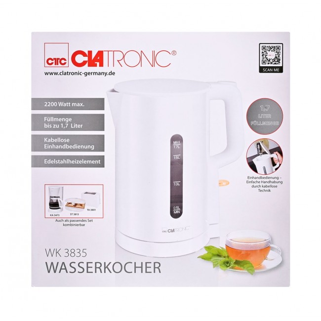 Clatronic WK 3835 electric kettle 1.7 L 2200 W White