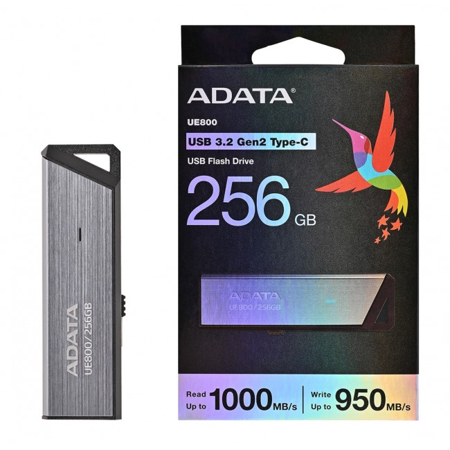 ADATA UE800 USB flash drive 256 GB USB Type-C 3.2 Gen 2 (3.1 Gen 2) Silver ADATA UE800 USB flash drive 256 GB USB Type-C 3.2 Gen 2 (3.1 Gen 2) Silver