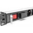 Digitus Socket strip with aluminum profile, surge protection and switch, 7-way CEE 7/5 sockets, 2 m cable