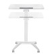 Maclean MC-453 W Mobile Laptop Desk with Pneumatic Height Adjustment, Laptop Table with Wheels, 80 x 52 cm, Max. 8 kg, Height Adjustable Max. 109 cm (White)