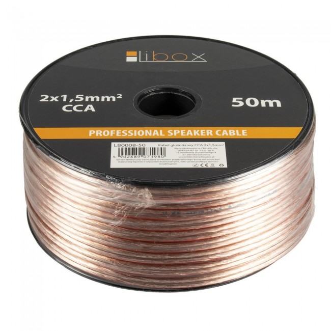 Libox Kabel g o nikowy 2x1,50mm LB0008-50 audio cable 50 m Transparent Libox Kabel g o nikowy 2x1,50mm LB0008-50 audio cable 50 m Transparent